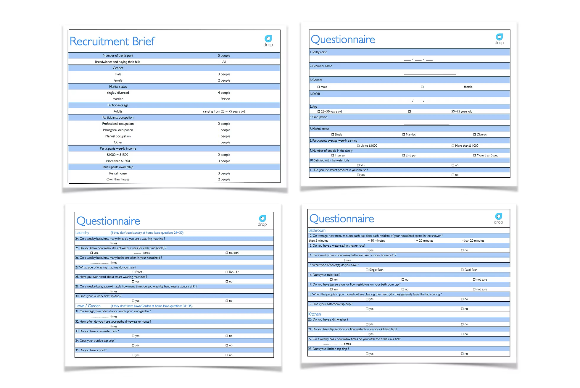 Drop — research process and prototypes